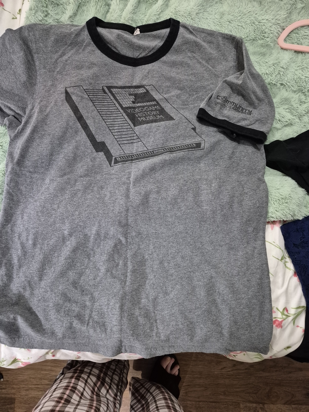 Retro Gray Graphic Tee - Video Game History Museum Design
